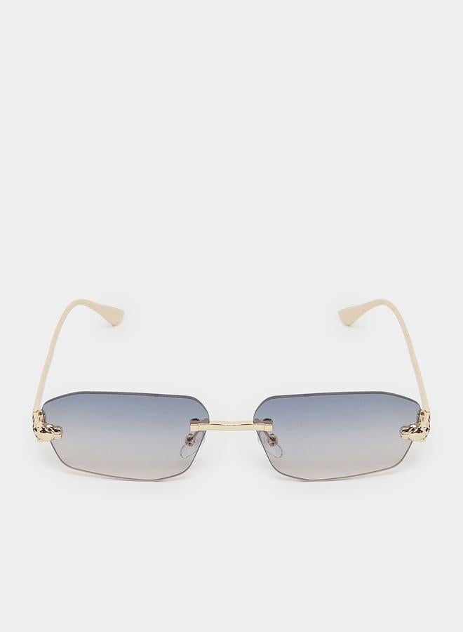 ستايلي نظارة شمسية نسائية بدون إطار بعدسات زرقاء متدرجة - Image 3